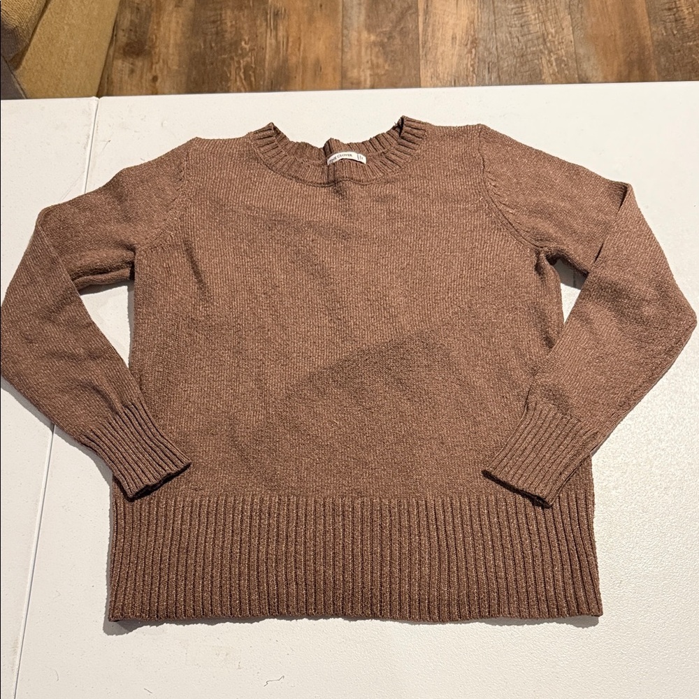 Pink Clover Warm Brown Crew Neck Sweater